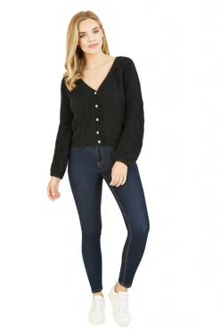 Women Mela London Diamond Stitch Knitted Cardigan