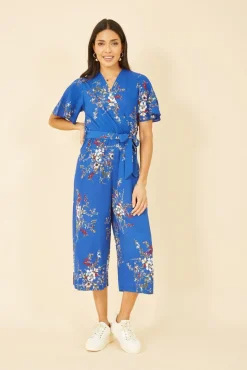 Women Mela London Floral Print Jumpsuit With Angel Sleeves