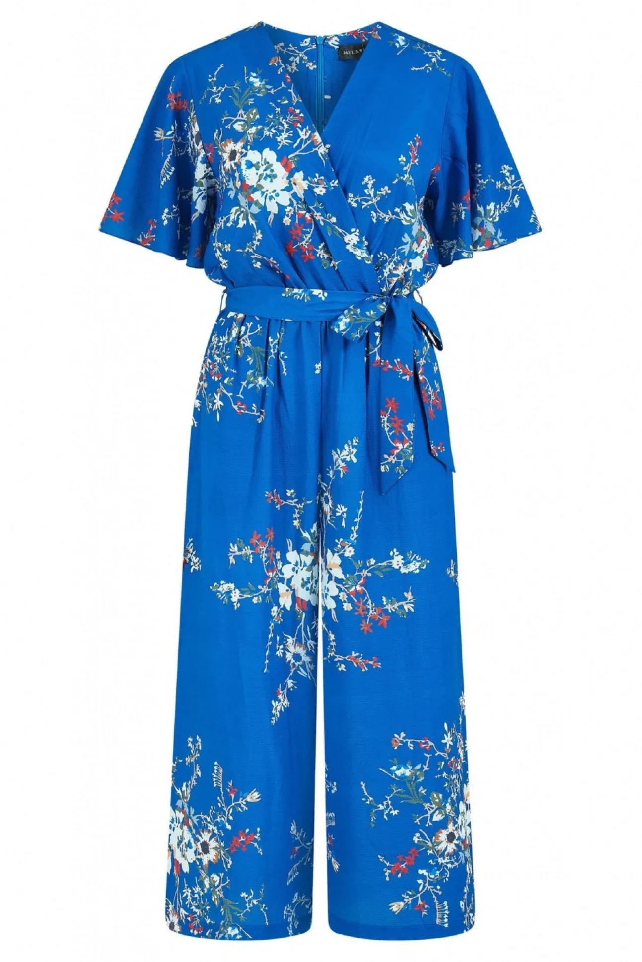 Women Mela London Floral Print Jumpsuit With Angel Sleeves