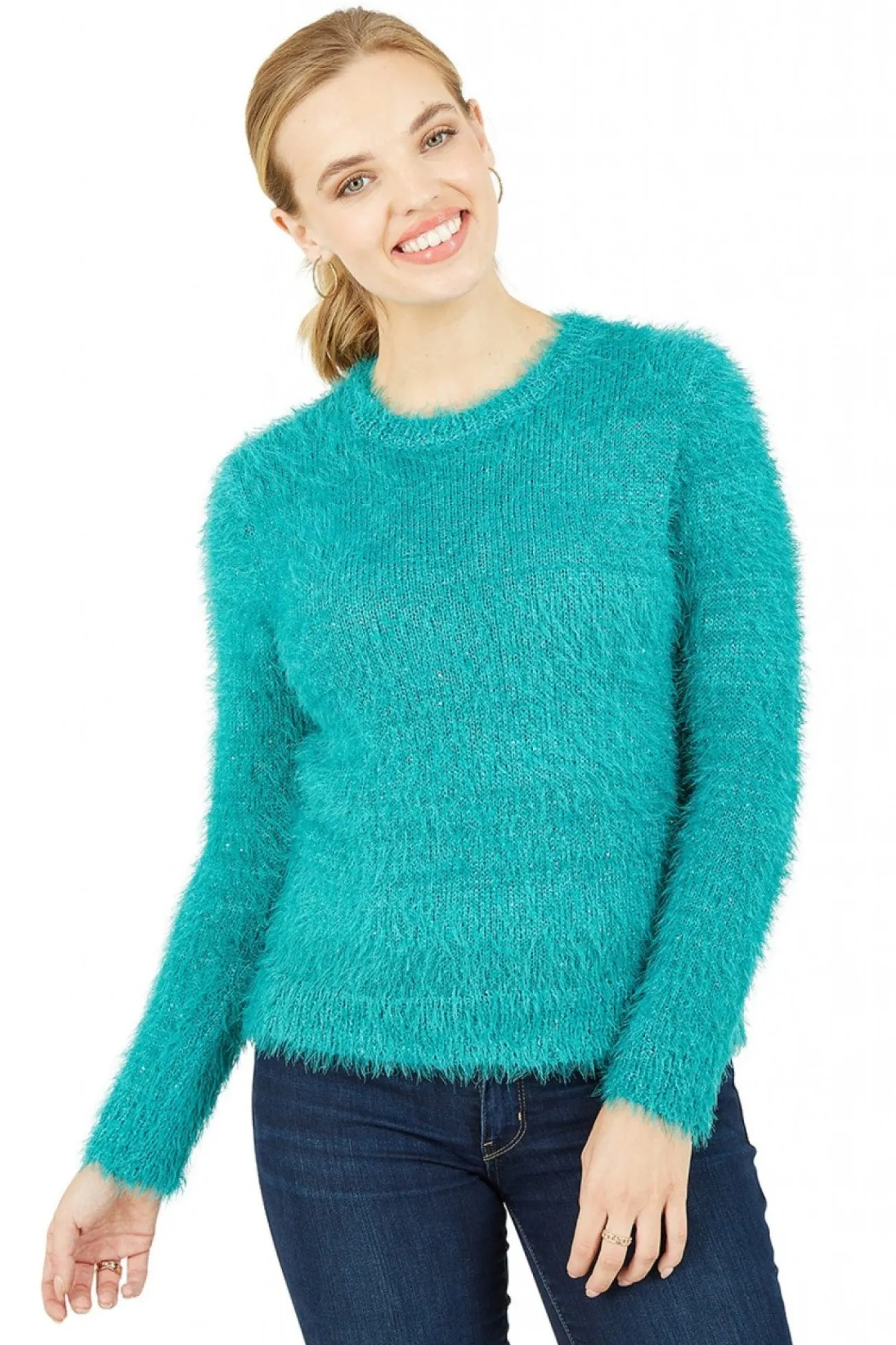 Women Mela London Fluffy Jumper With Sequins
