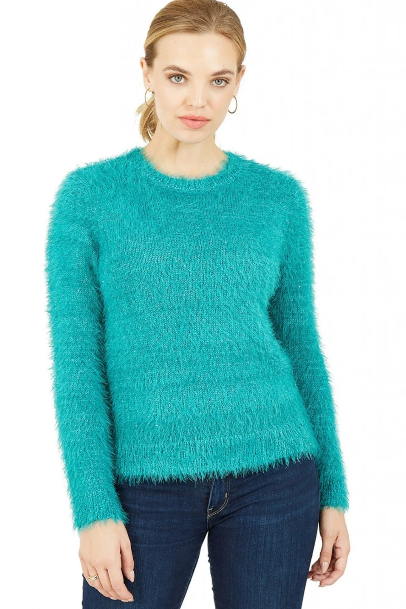 Women Mela London Fluffy Jumper With Sequins