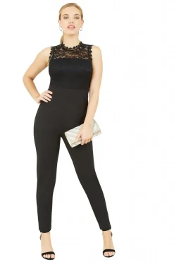 Women Mela London Lace Stretch Fitted Jumpsuit