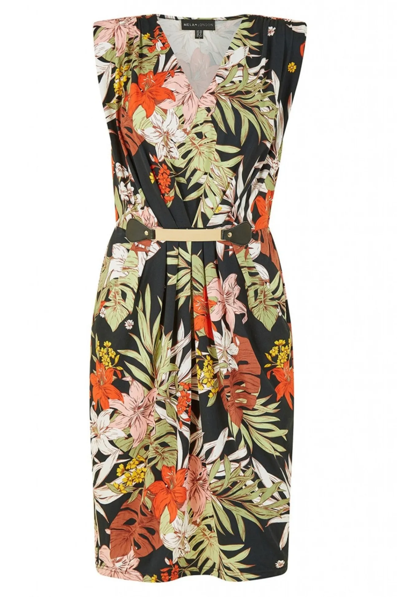 Women Mela London Leaf Print Jersey Pocket Dress