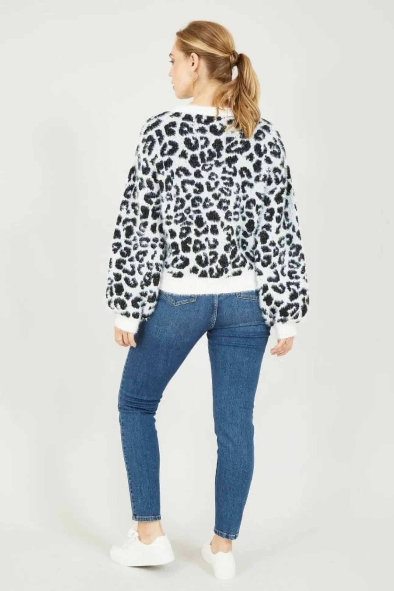 Women Mela London Leopard Knitted Fluffy Jumper