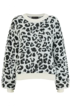 Women Mela London Leopard Knitted Fluffy Jumper
