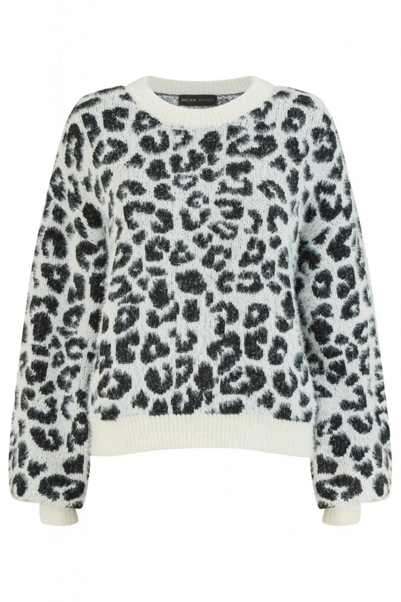 Women Mela London Leopard Knitted Fluffy Jumper