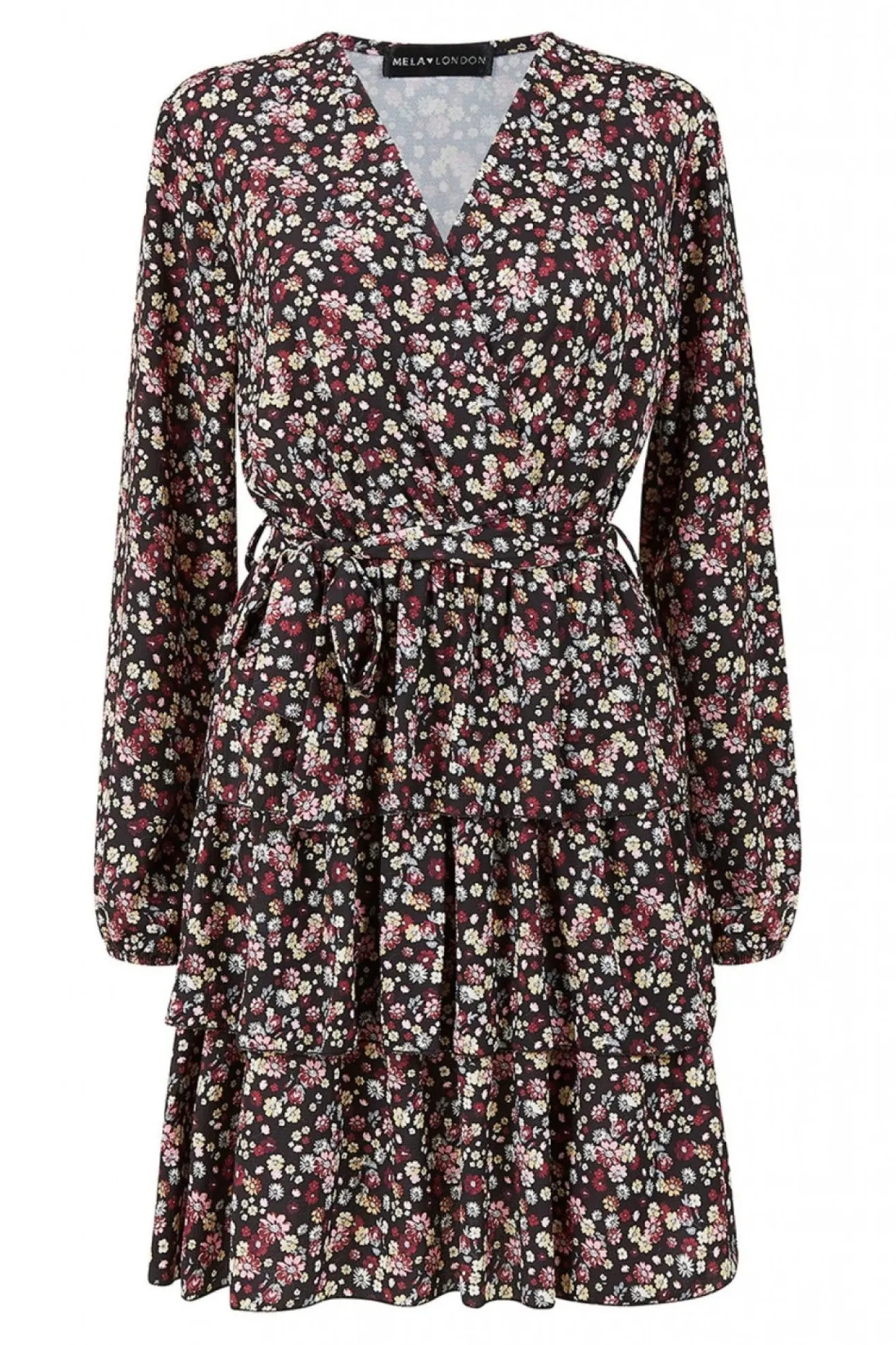 Women Mela London Mela Ditsy Flower Wrap Frill Dress