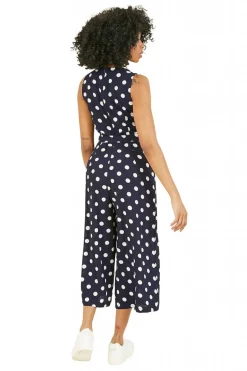 Women Mela London Polka Dot Culotte Jumpsuit
