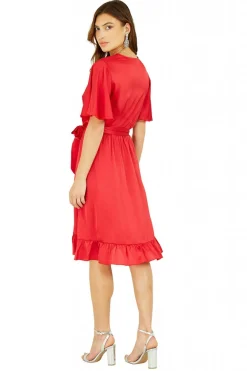 Women Mela London Satin Wrap Dress