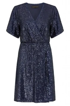 Women Mela London Sequin Kimono Sleeve Wrap Dress