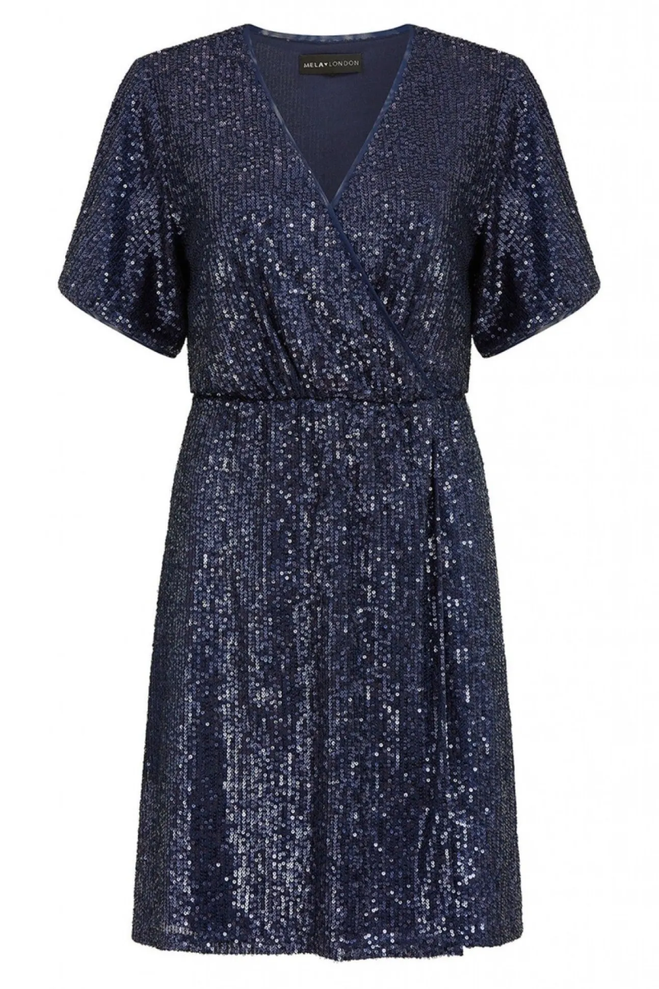 Women Mela London Sequin Kimono Sleeve Wrap Dress