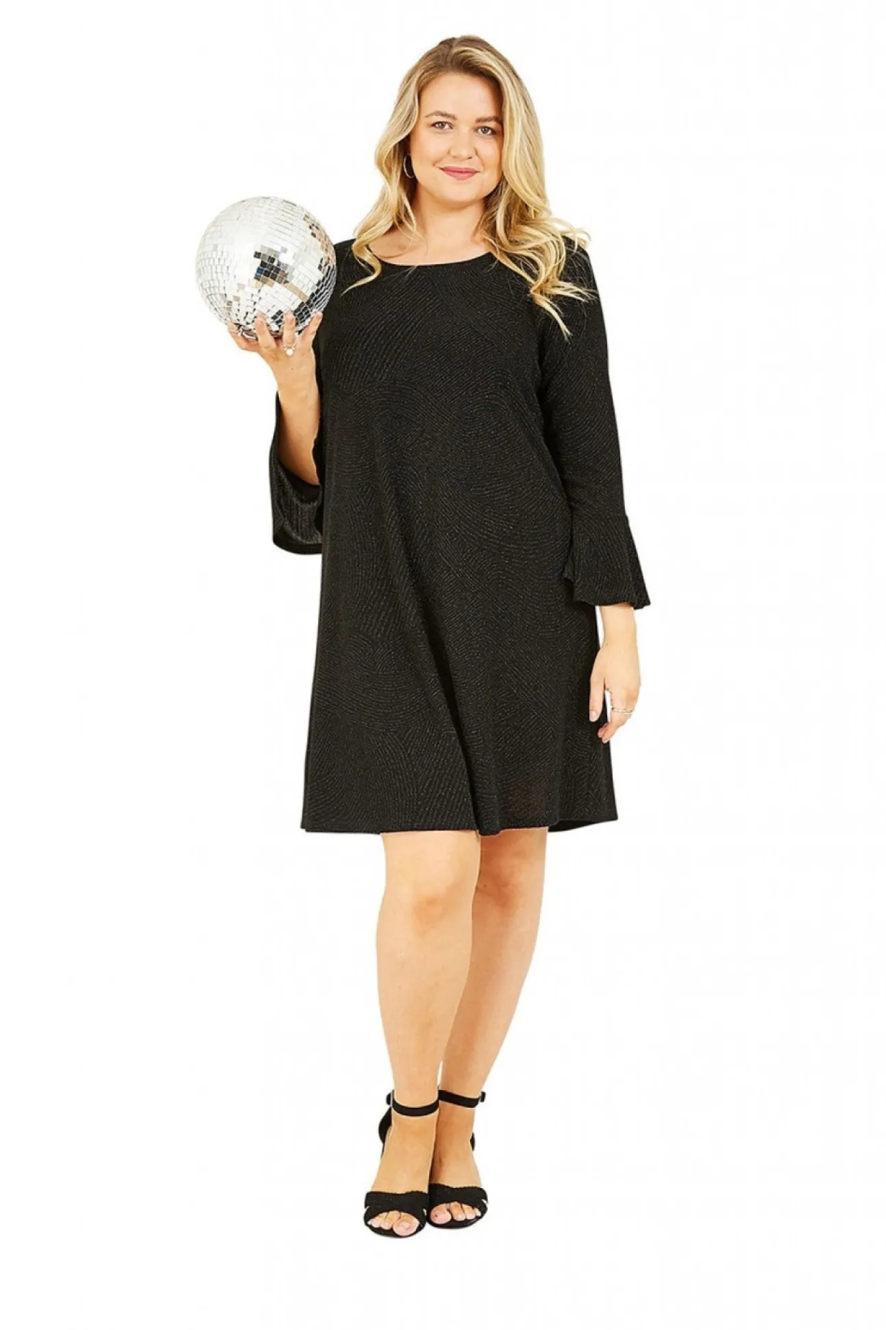 Women Mela London Sparkle Tunic With Fluted Sleeves