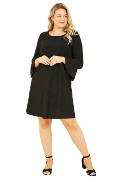 Women Mela London Sparkle Tunic With Fluted Sleeves