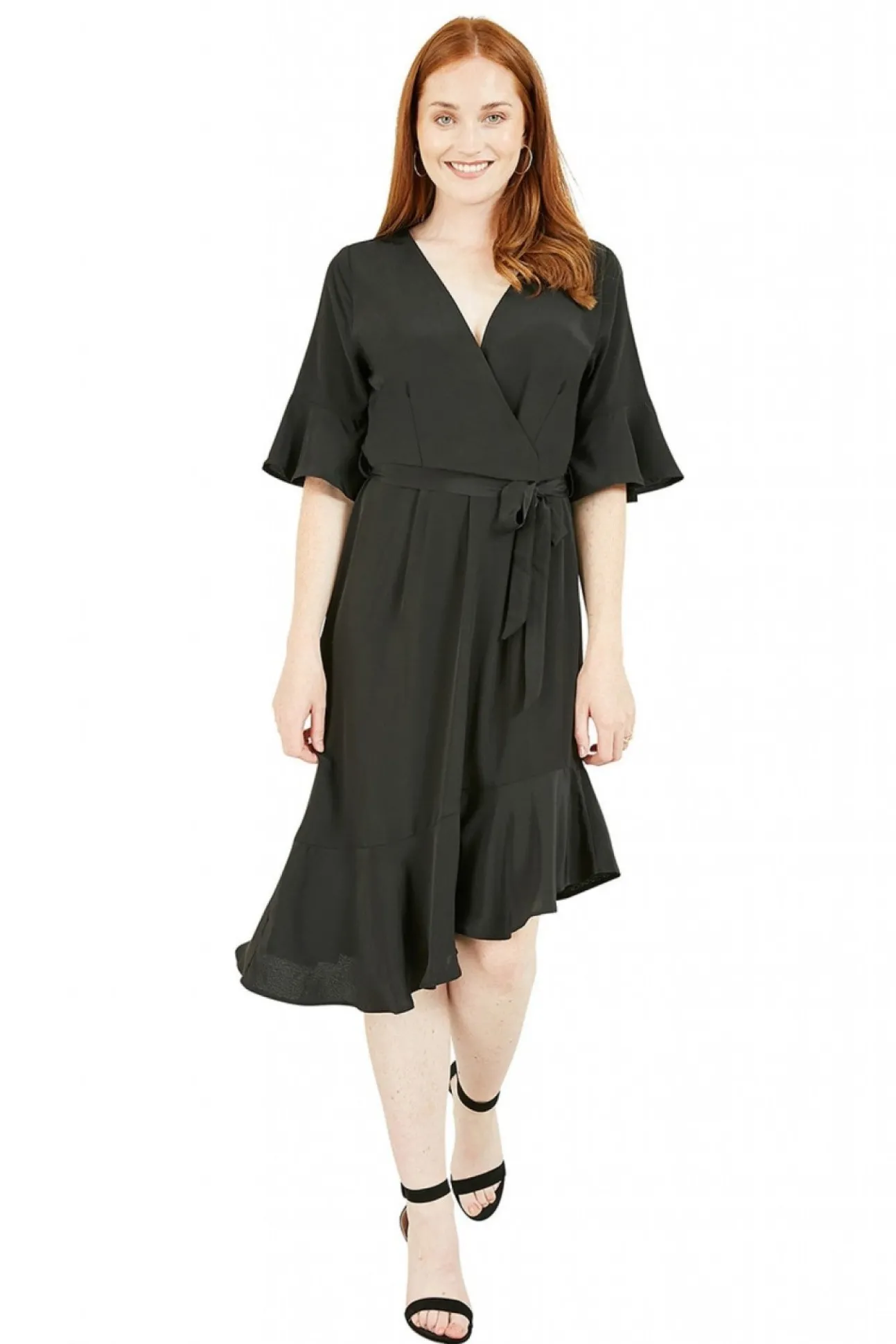 Women Mela London Wrap Dropped Sleeve Dress