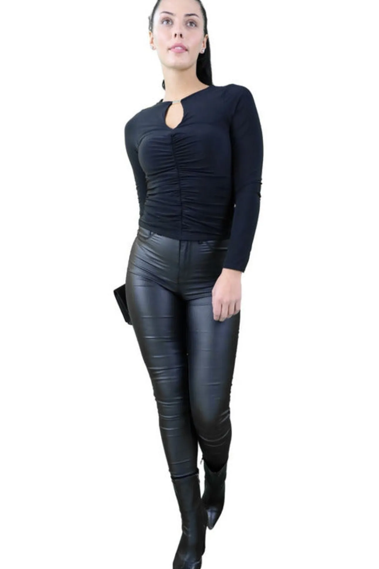 Women Signage Pu Legging Casual