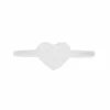 Women White Leaf Heart Ring In Matt