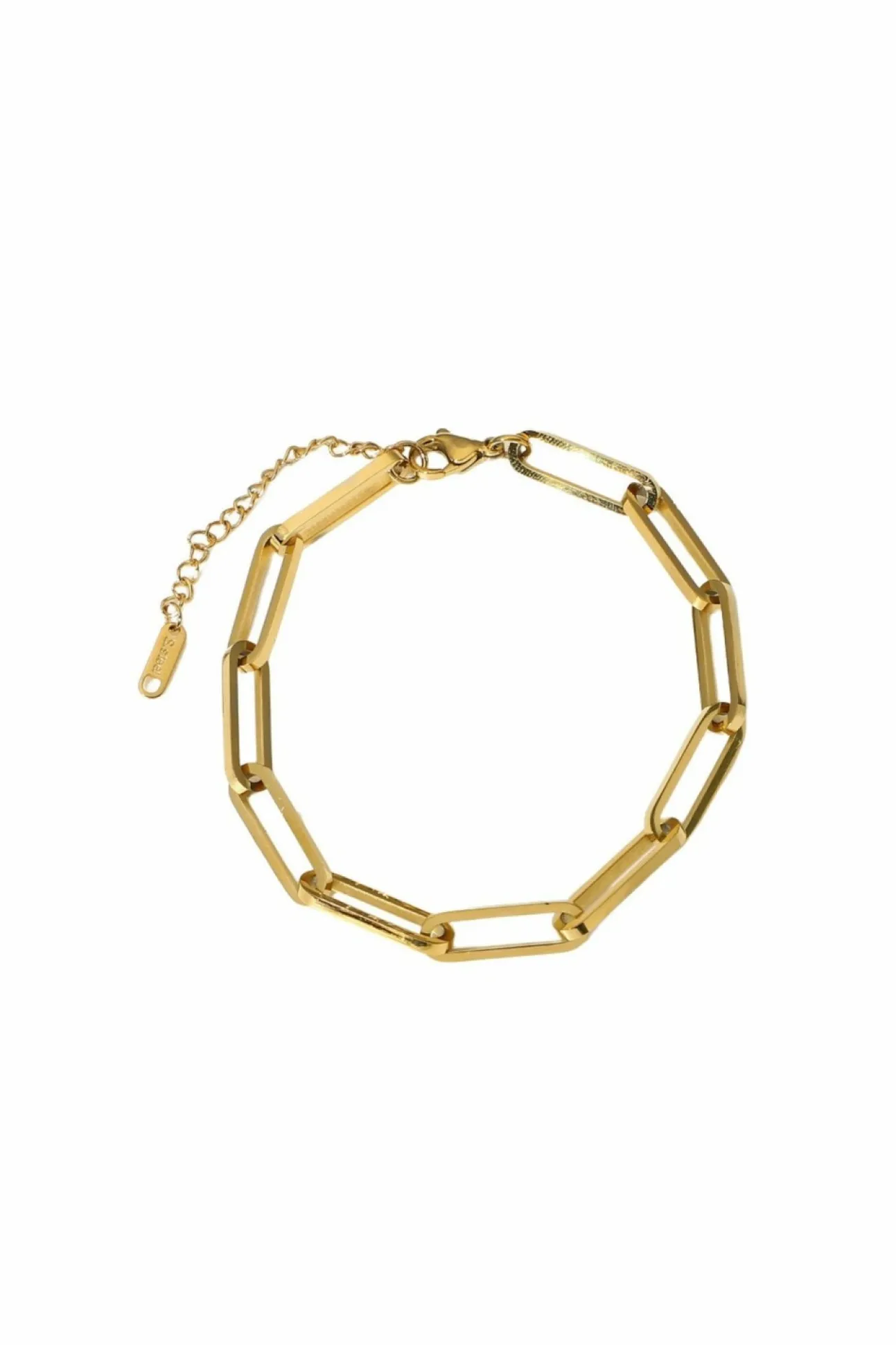Women White Leaf Long Links Bracelet In