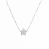 Women White Leaf Star Necklace In