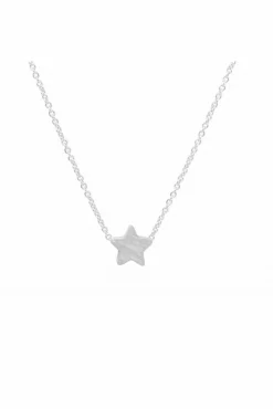 Women White Leaf Star Necklace In
