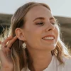 Women Wisteria London Amaya Evil Eye Huggie Hoop Earrings