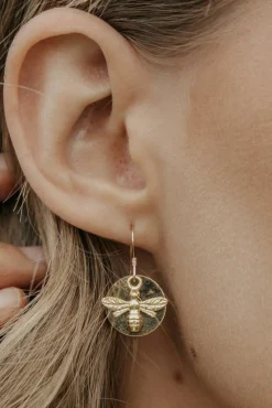 Women Wisteria London Bee Coin Earrings