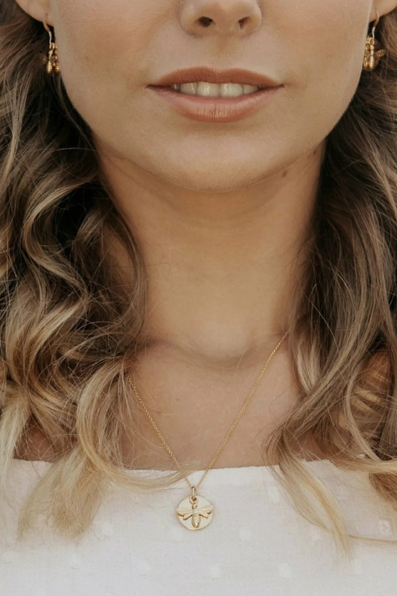 Women Wisteria London Bee Coin Necklace