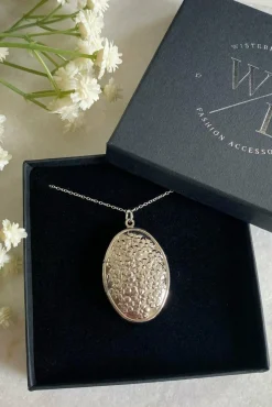 Women Wisteria London Blossom Flower Oval Locket