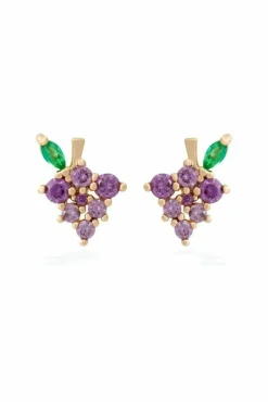 Women Wisteria London Dainty Grape Stud Earrings