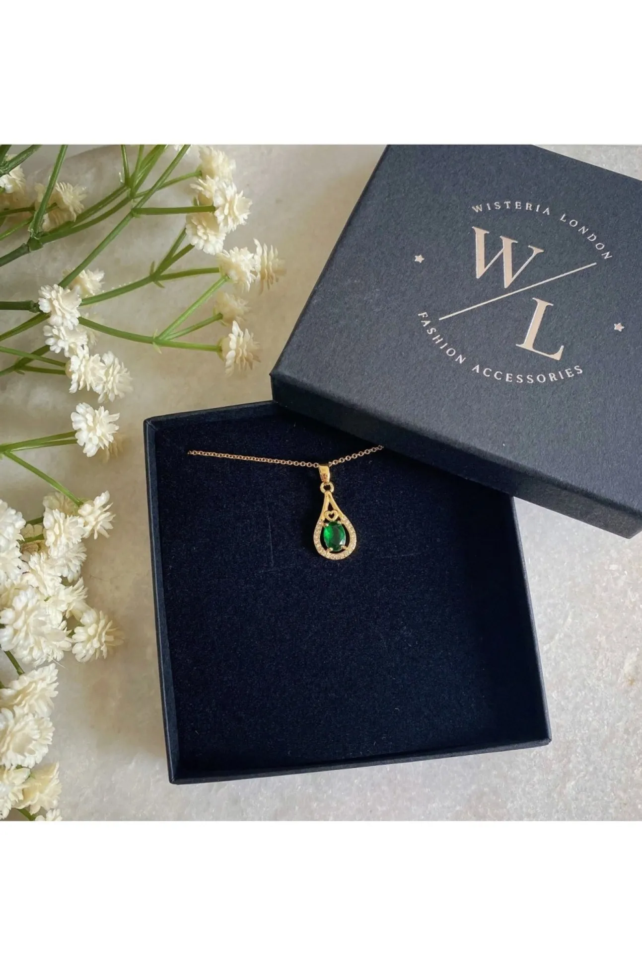 Women Wisteria London Esmeralda Teardrop Necklace