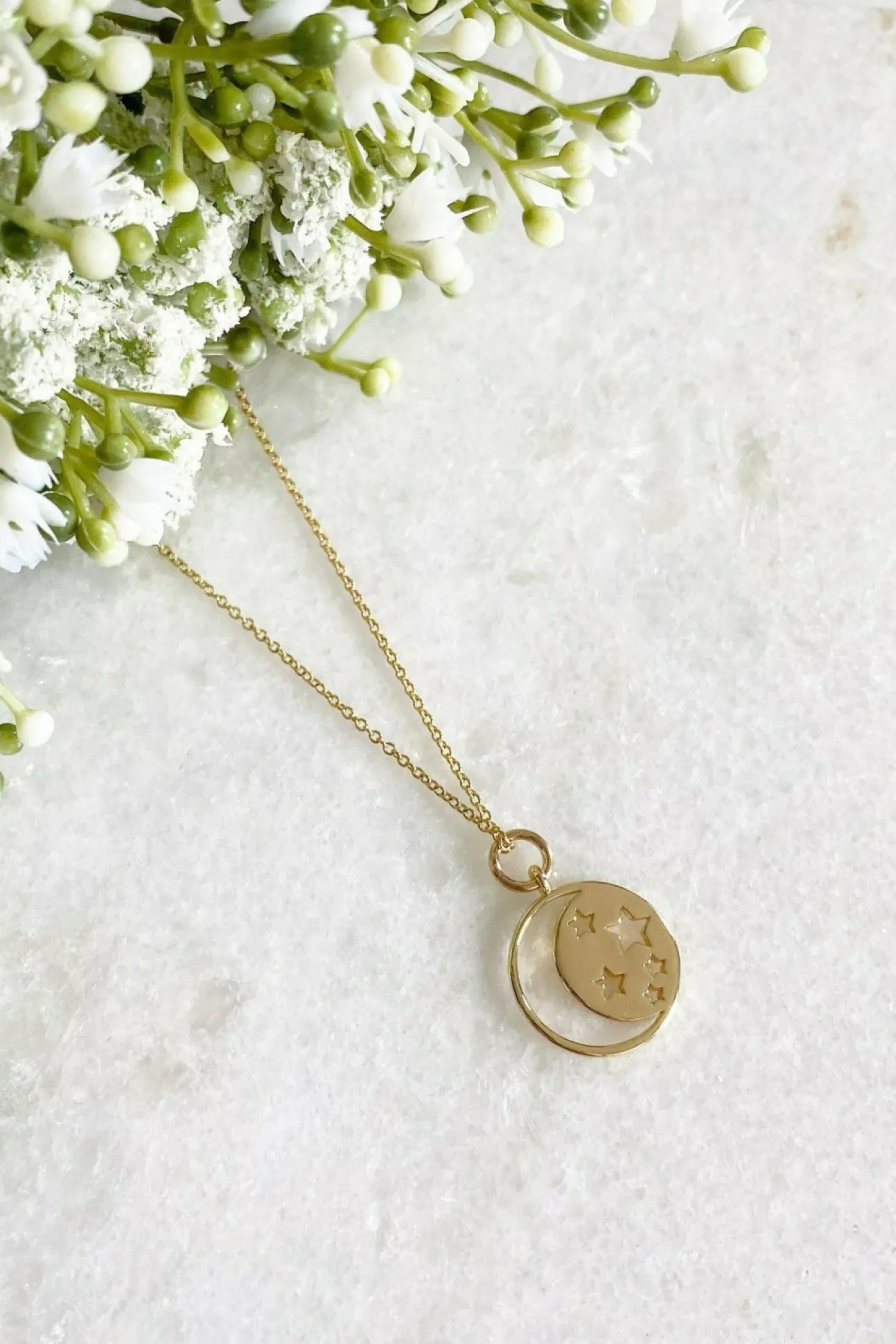 Women Wisteria London Este Moon And Star Necklace