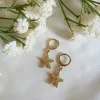 Women Wisteria London Isla Starfish Huggie Hoop Earrings