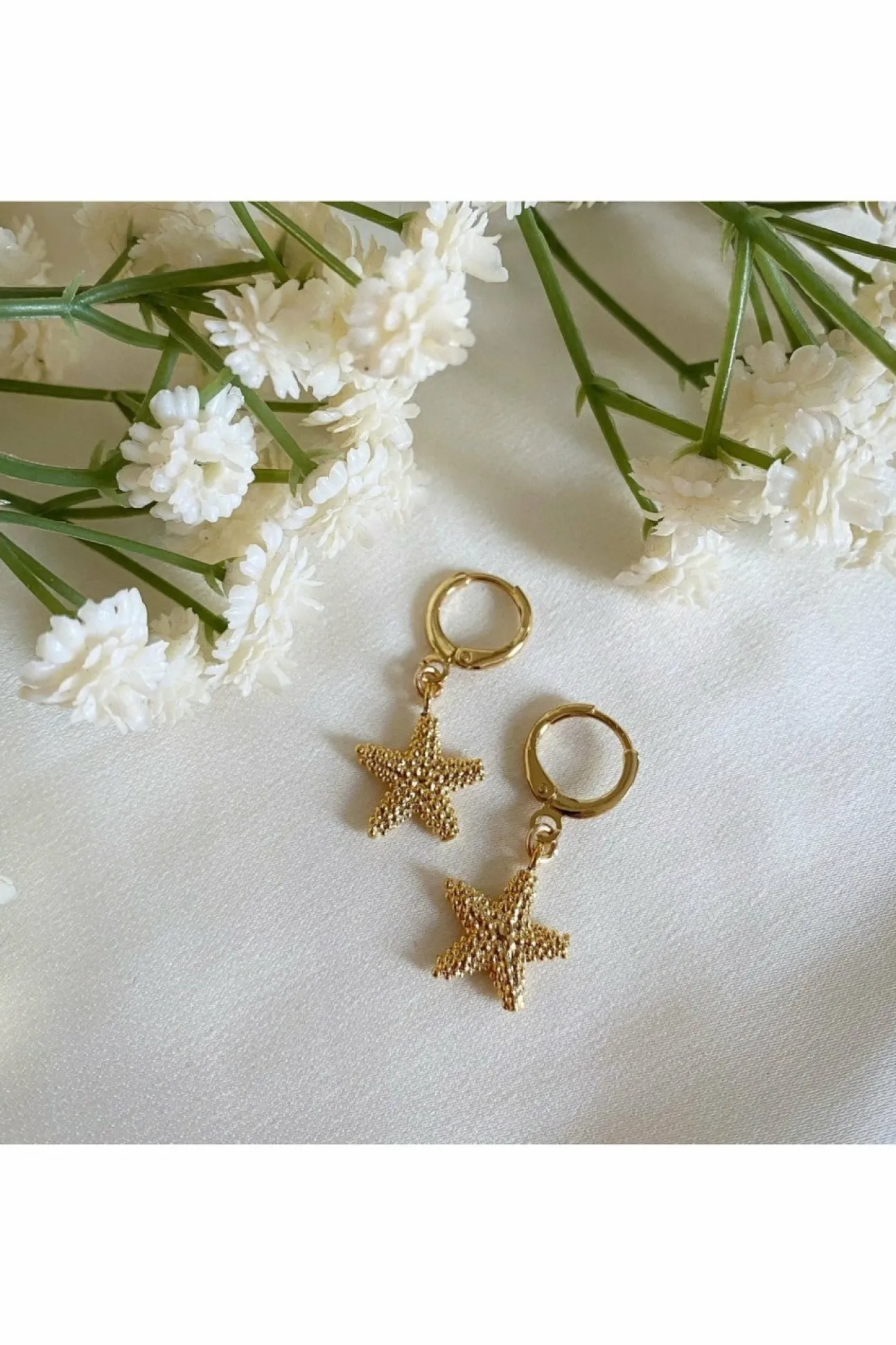 Women Wisteria London Isla Starfish Huggie Hoop Earrings