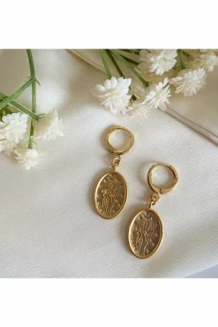 Women Wisteria London Juniper Wildflower Huggie Hoop Earrings