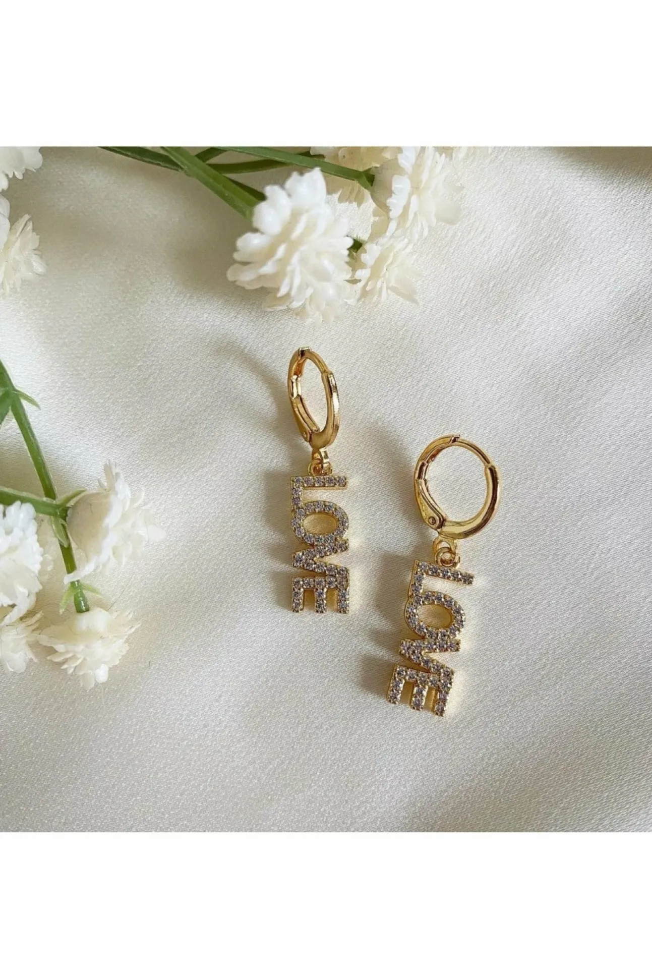 Women Wisteria London Love Huggie Hoop Earrings