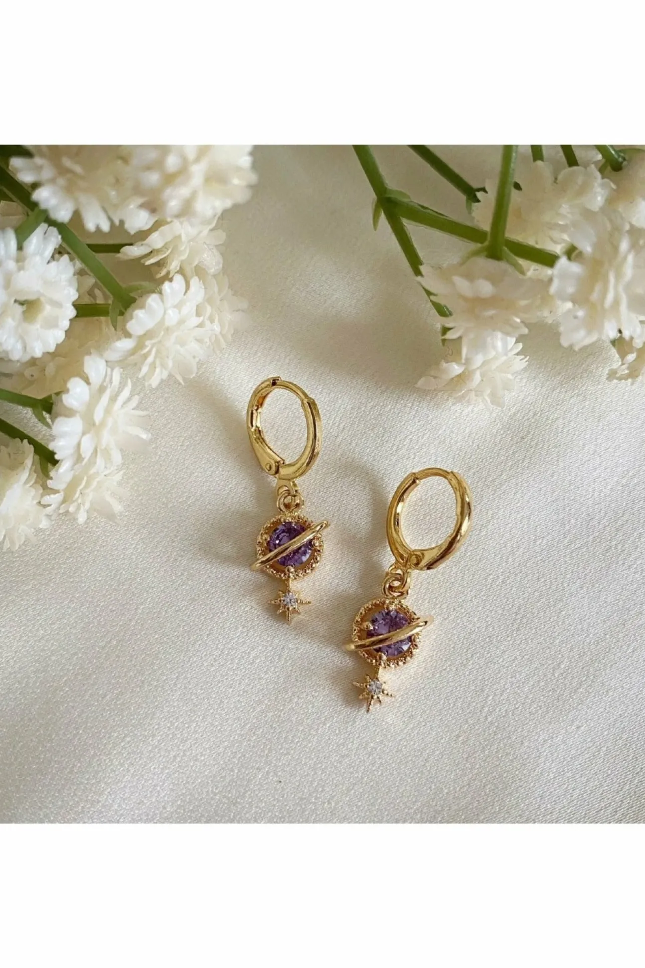 Women Wisteria London Orion Planet And Star Huggie Hoops