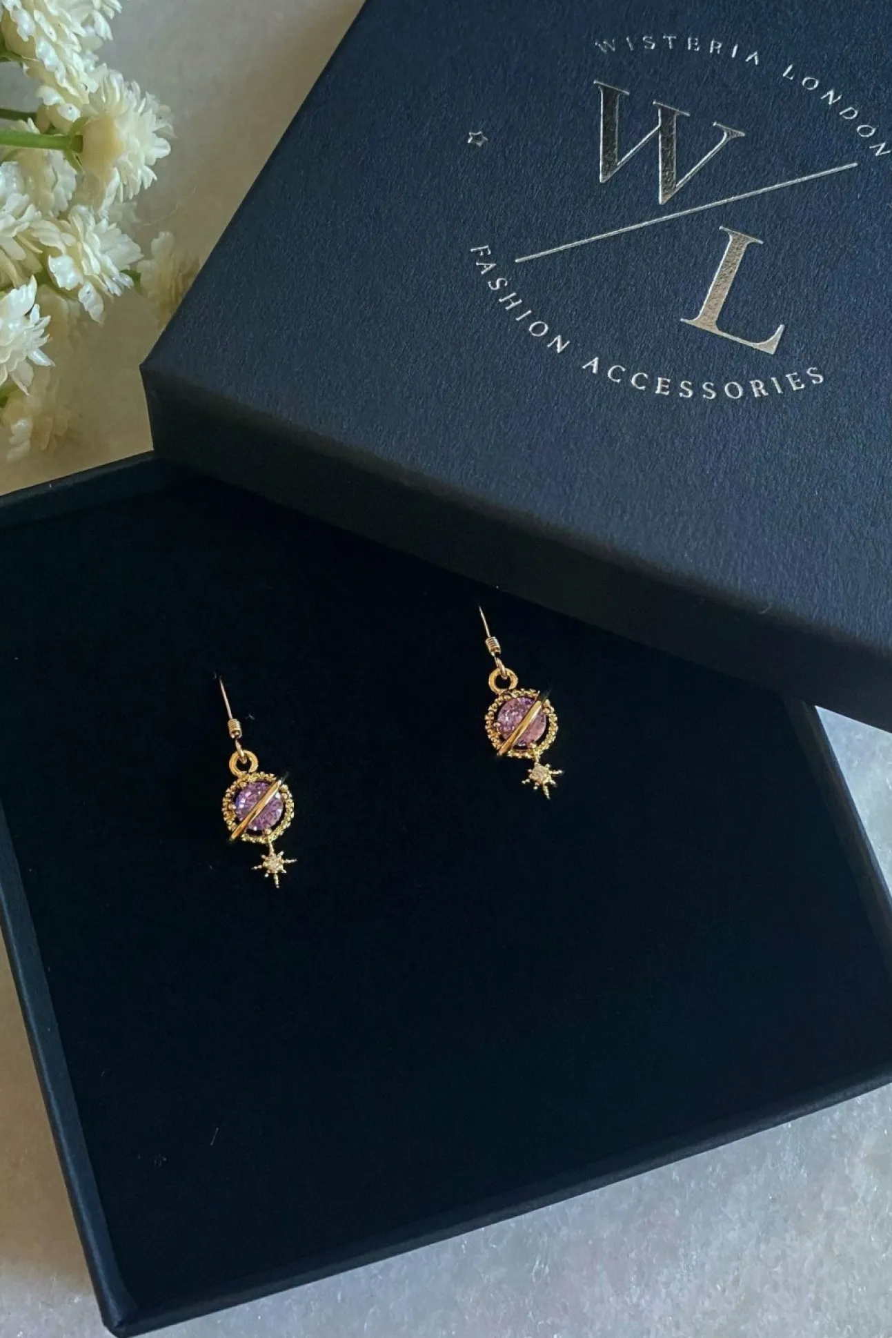 Women Wisteria London Orion Planet And Star Earrings