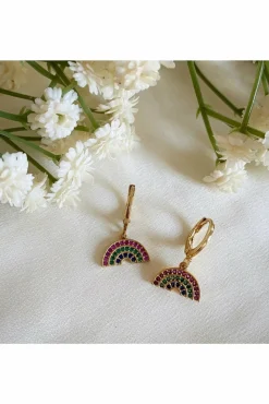 Women Wisteria London Rainbow Huggie Hoop Earrings