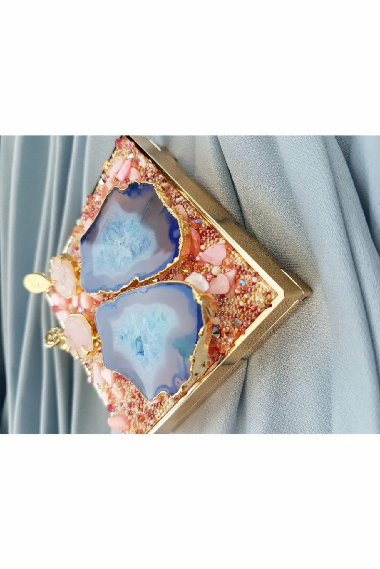Women Yaa Yaa London 'Hold On' Rose Quartz Statement Earrings