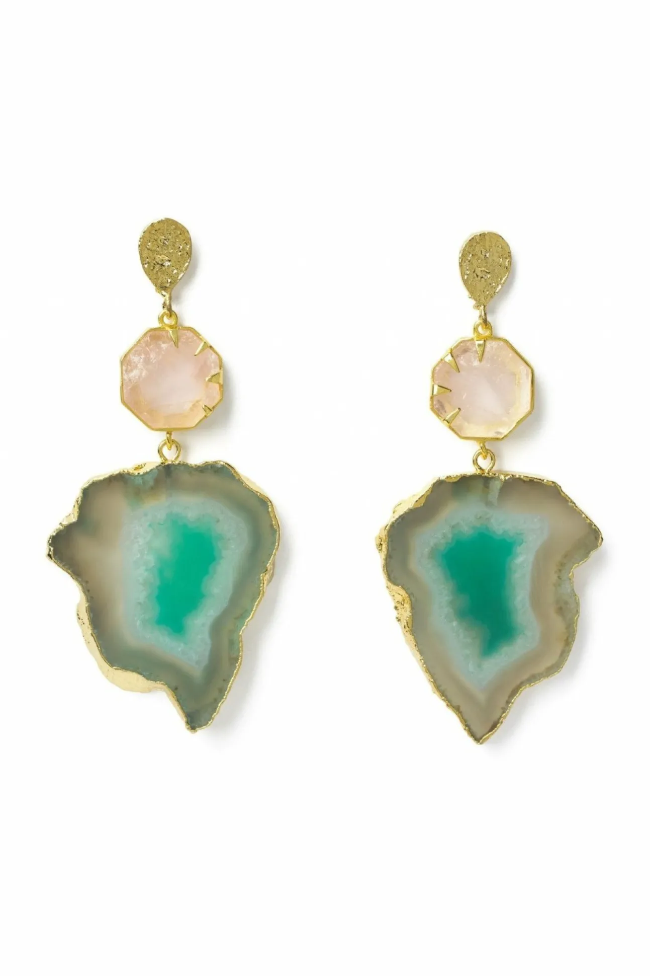 Women Yaa Yaa London 'Hold On' Rose Quartz Earrings