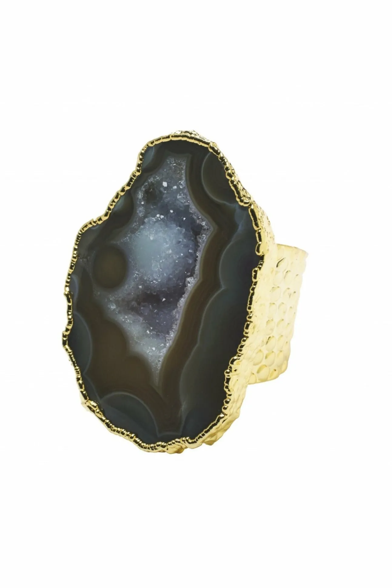 Women Yaa Yaa London 'Mega' Neutral Gemstone Statement Ring