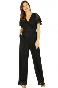 Women Yumi Angel Sleeve Lace Jumpsuit With Pockets