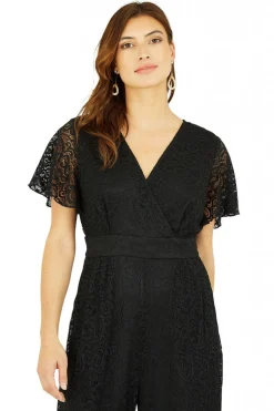 Women Yumi Angel Sleeve Lace Jumpsuit With Pockets
