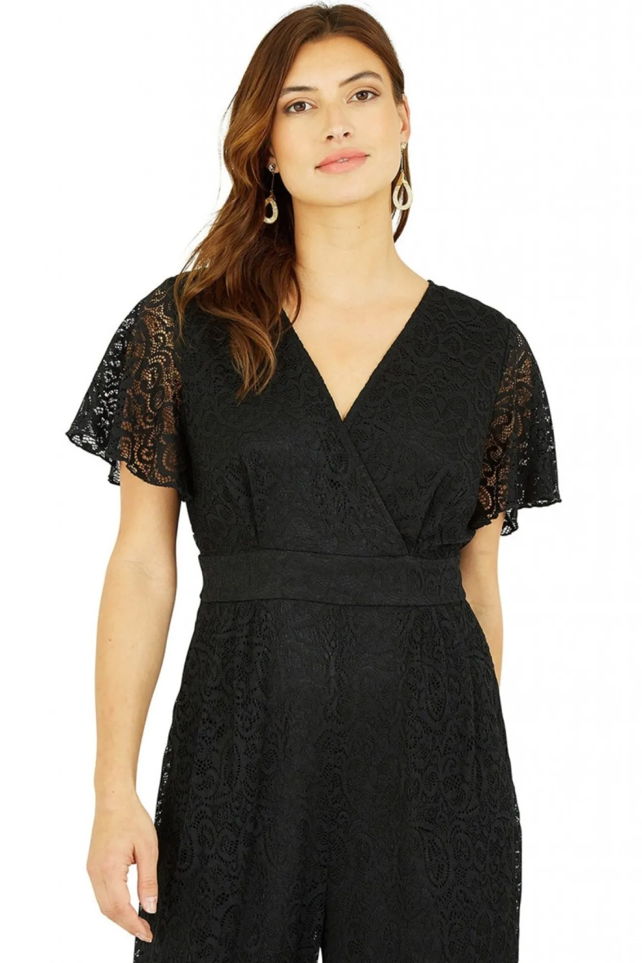 Women Yumi Angel Sleeve Lace Jumpsuit With Pockets