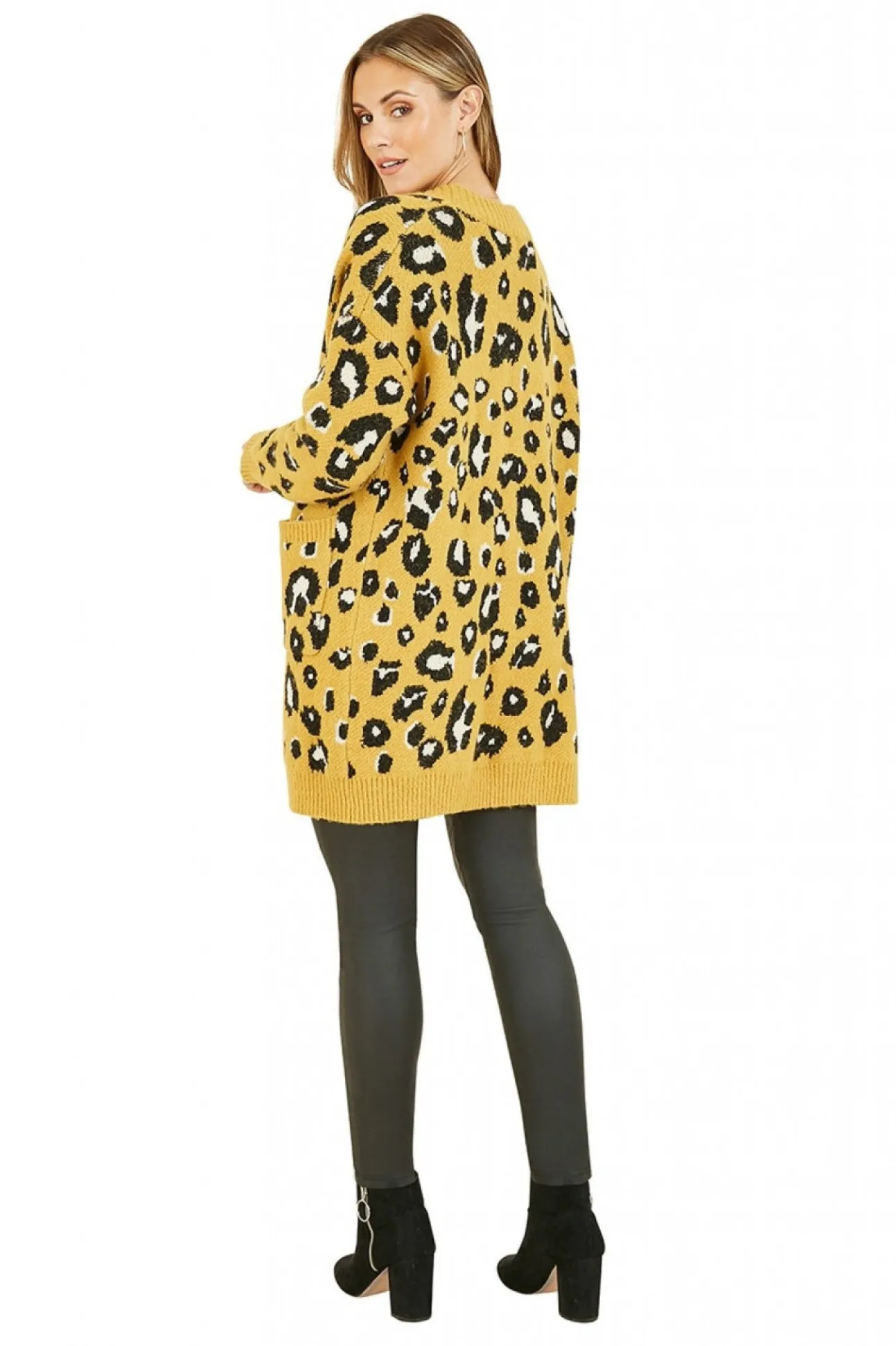 Women Yumi Animal Intarsia Long Cardigan