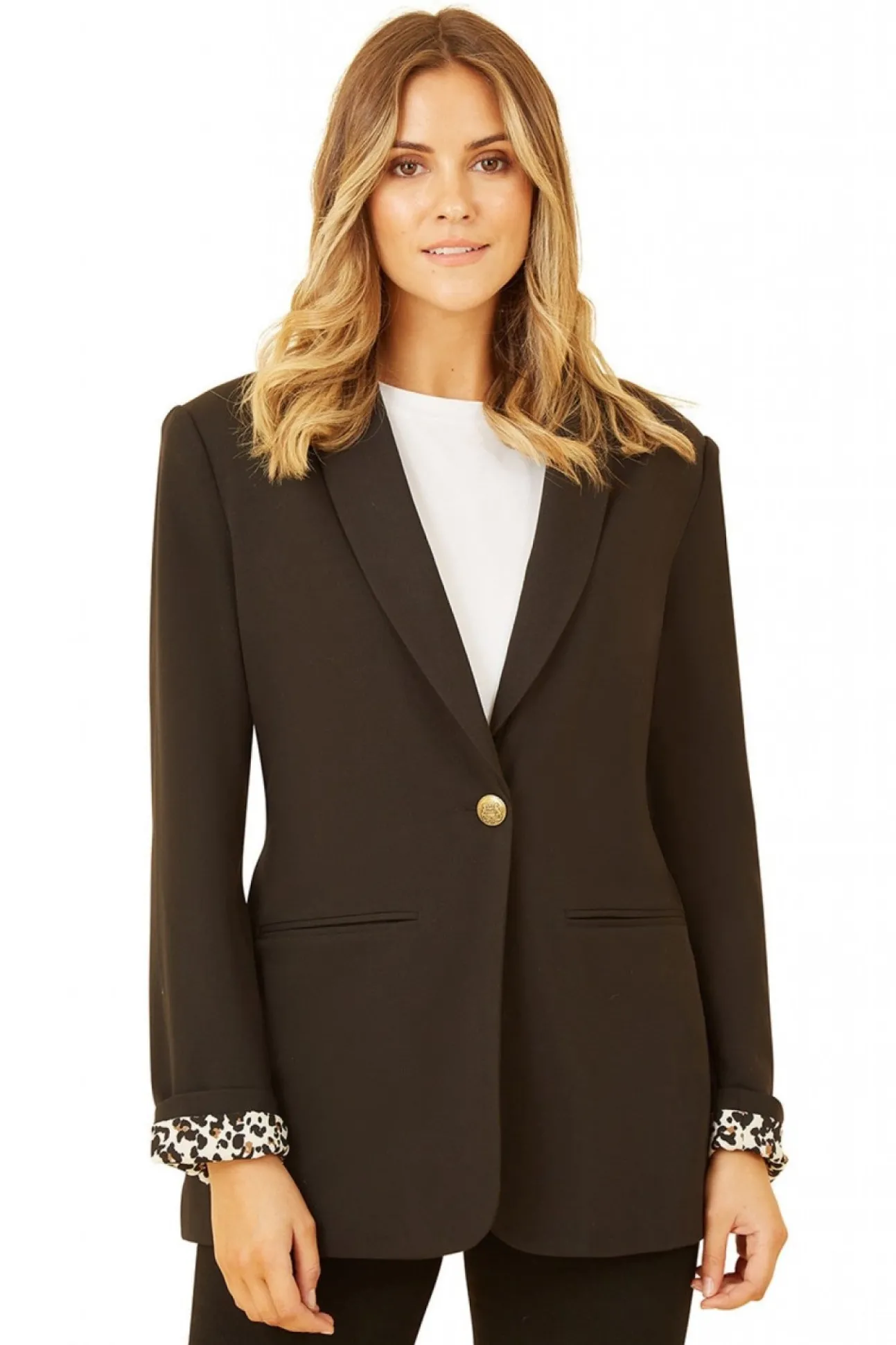 Women Yumi Blazer With Leopard Print Lining