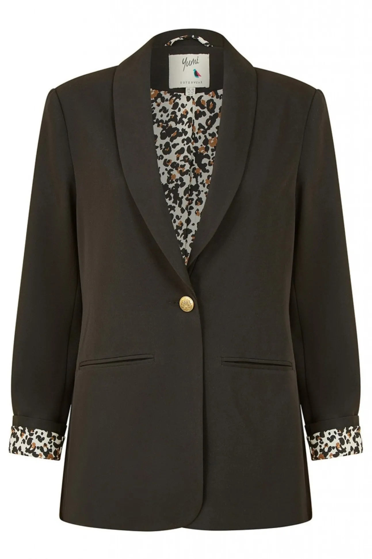 Women Yumi Blazer With Leopard Print Lining