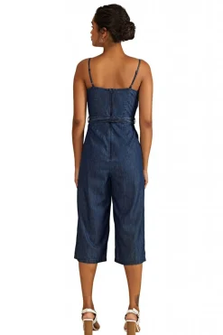 Women Yumi Button Detail Denim Jumpsuit