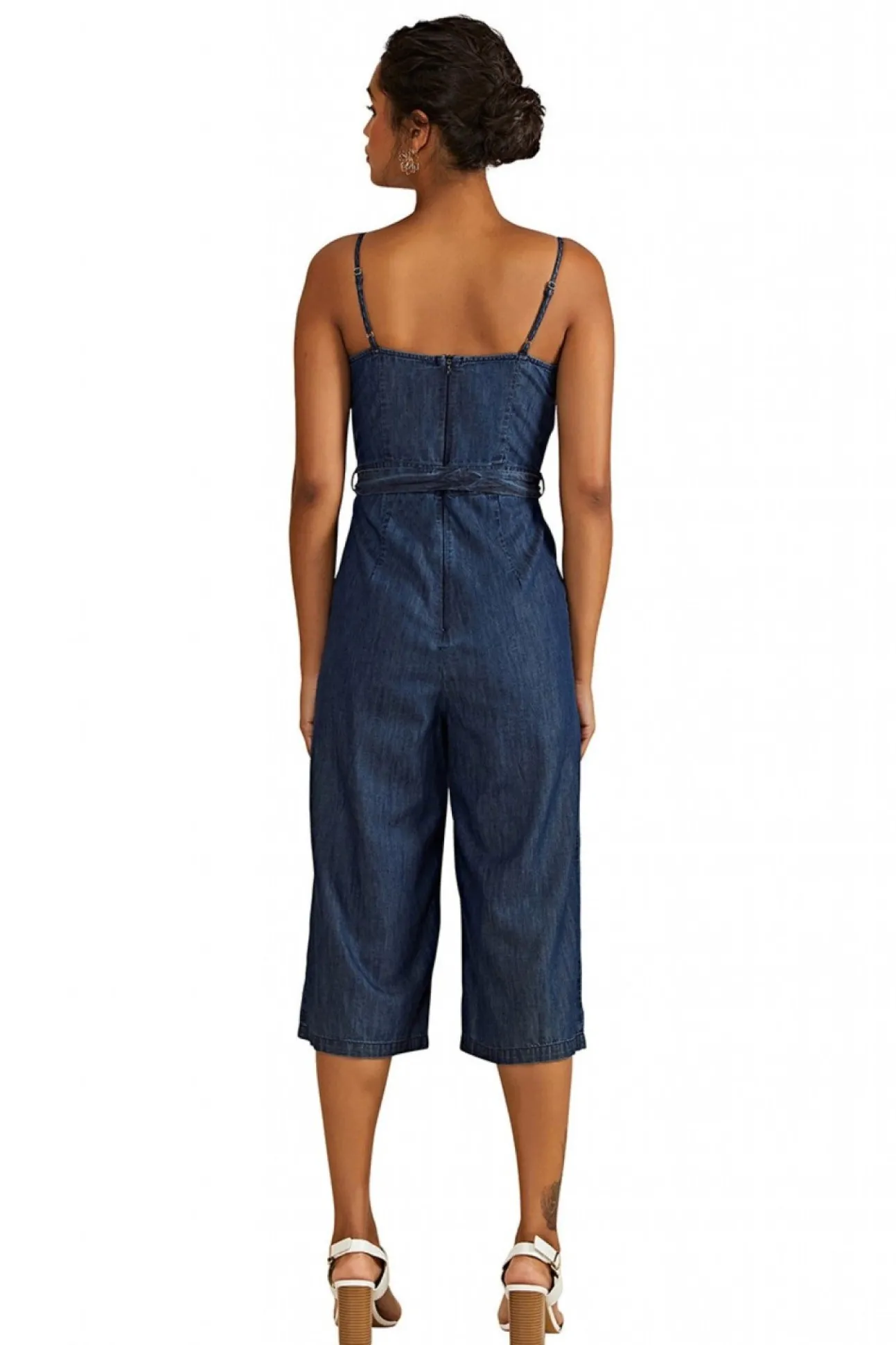 Women Yumi Button Detail Denim Jumpsuit
