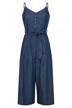 Women Yumi Button Detail Denim Jumpsuit