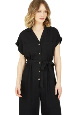 Women Yumi Button Up Linen Jumpsuit